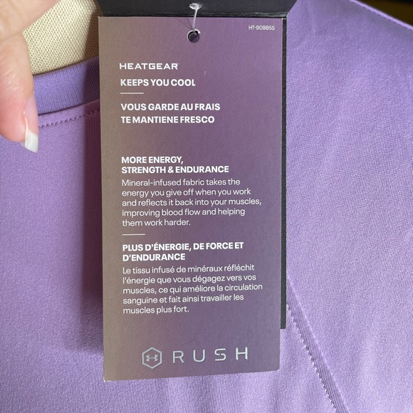 NEW Under Armour Rush HeatGear Vented Cut Out Workout Top - Picture 7 of 9